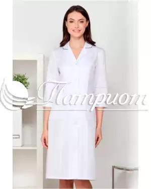Халат медицинский женский «Модельный» ¾ ткань ТИСИ Модель 4